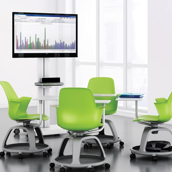 Steelcase Node Chair - Tripod Base with worksurface and castors