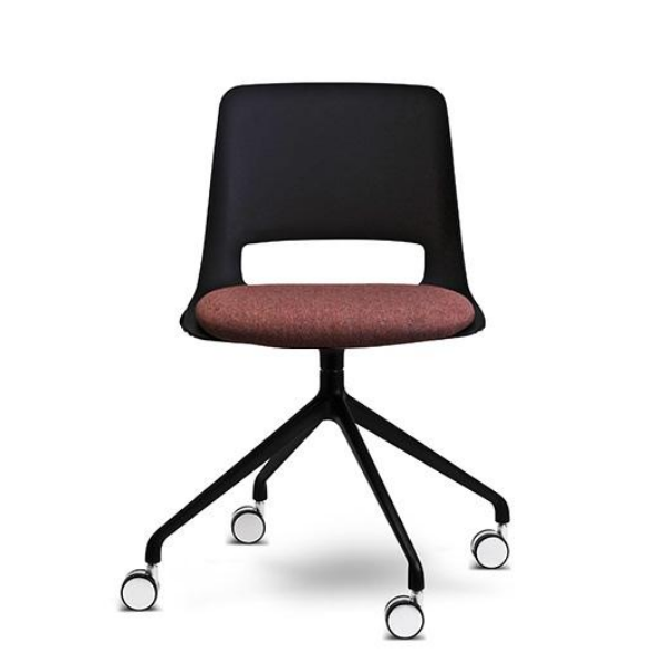 Unica swivel chair, 4 way base, seat upholstered