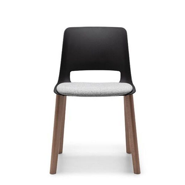Unica timber leg, seat only upholstered, Oak Satin leg finish