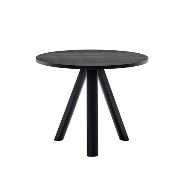 gohome Plateau Round Table (d=900mm) - Black Stained Oak Finish