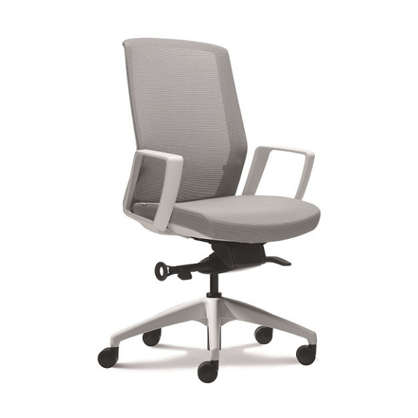 Advanta Aveya white Task Chair, Flare Fixed Arms