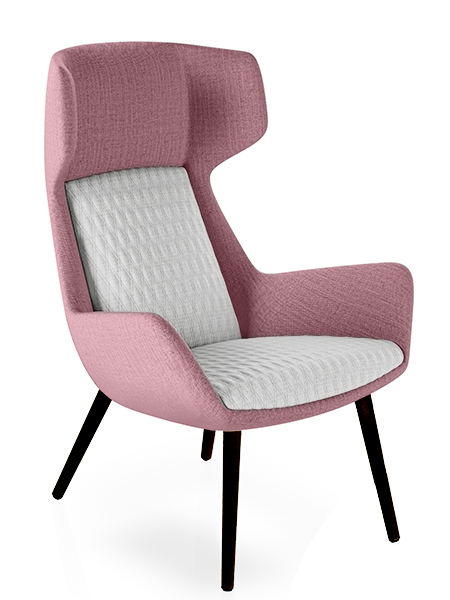 Aquila High Back pink and white armchair for office