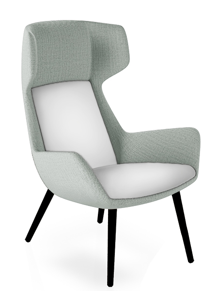 Aquila High Back neutral green and white armchair for office
