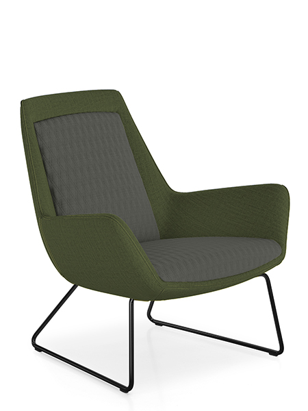 Aquila green armchair for office